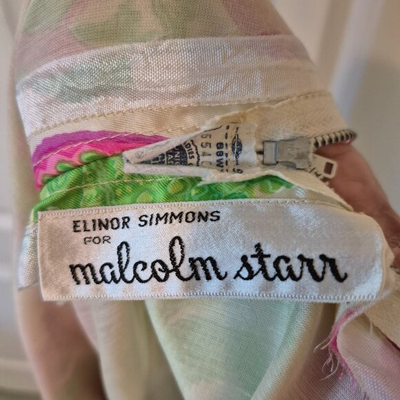 Rare Vintage 60s Malcolm Starr Silk Evening Gown | Rhinestone Detail | M–L - Picture 10 of 11